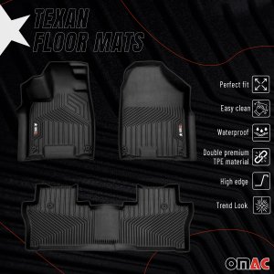 Honda Passport Floor Mats - Omac - 3D Texan Premium TPE - Black - '19-'25